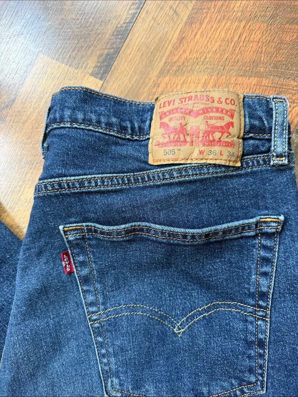 Levi’s 505 Regular Fit Jeans Dark Wash Men’s 36x34